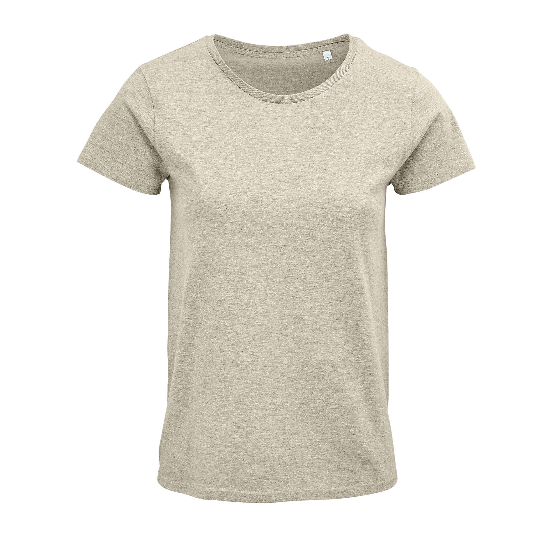 T-shirt publicitaire coton bio 150g femme Crusader Beige chiné